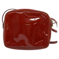 Salvatore Ferragamo Vala Shoulder Bag Patent Leather Red Patent_Leather Shoulder Bag Bag (Authentic Pre-Loved)