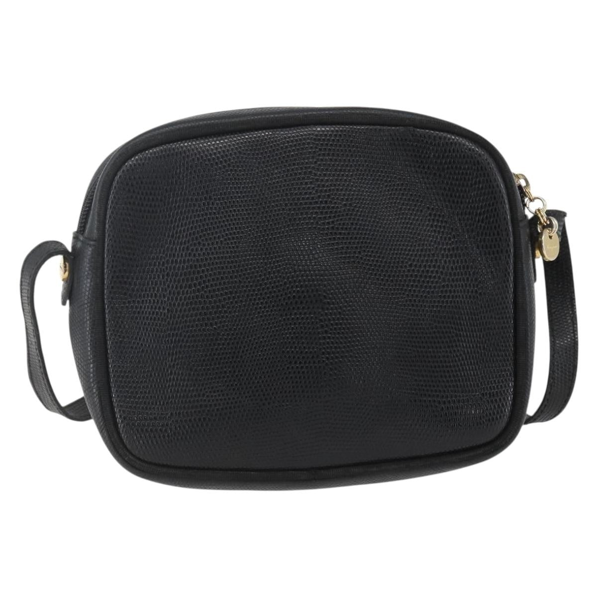 Salvatore Ferragamo Vala Shoulder Bag Leather Black Leather Shoulder Bag Bag (Authentic Pre-Loved)