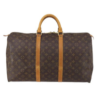 Louis Vuitton Keepall Bag Monogram Canvas Brown Canvas Travel Bag Bag (Authentic Pre-Loved)