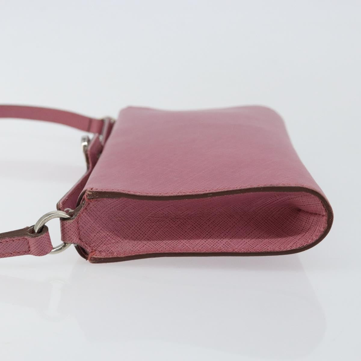 Salvatore Ferragamo Gancini Pouch Leather Pink Leather Clutche & Pouche Bag (Authentic Pre-Loved)