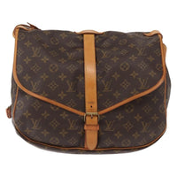 Louis Vuitton Saumur Handbag Monogram Canvas Brown Canvas Shoulder Bag Bag (Pre-Loved)