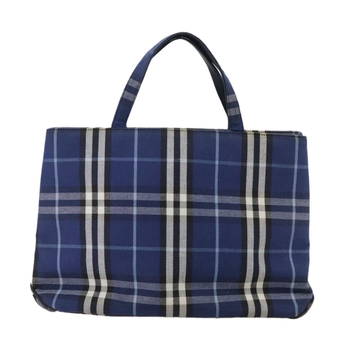 Burberry Nova Check Tote Canvas Check Pattern Blue Canvas Tote Bag Bag (Authentic Pre-Loved)