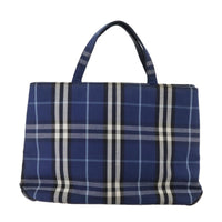 Burberry Nova Check Tote Canvas Check Pattern Blue Canvas Tote Bag Bag (Authentic Pre-Loved)