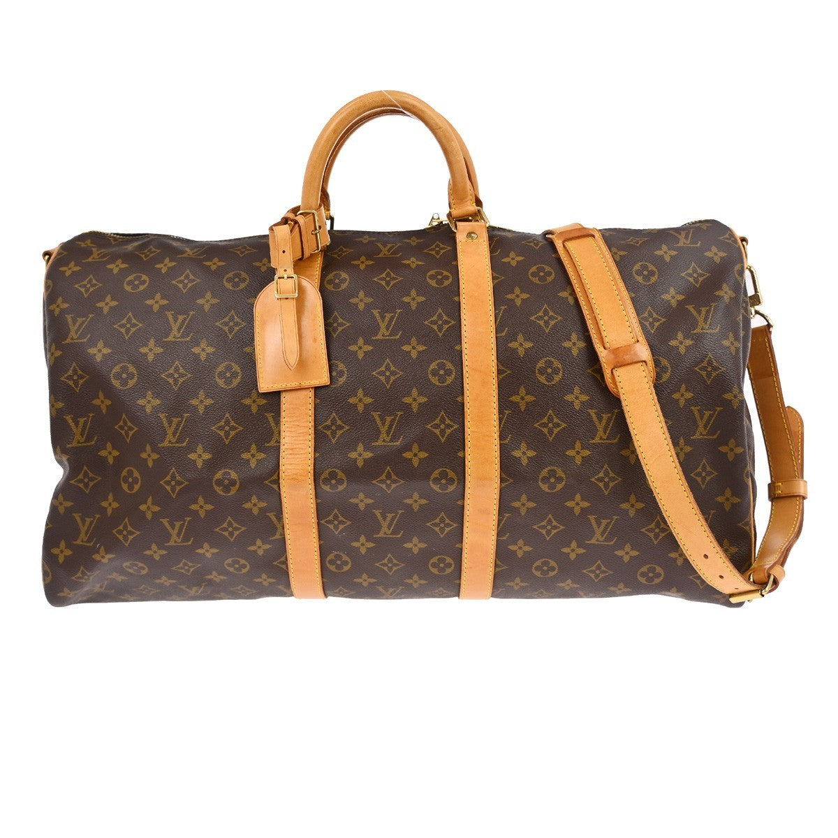 Louis Vuitton Keepall Bandouliere Bag Monogram Canvas Brown Canvas Travel Bag Bag (Authentic Pre-Loved)