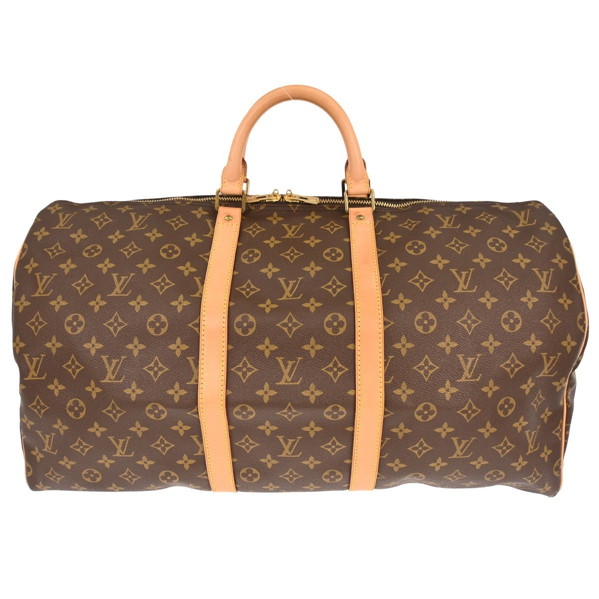 Louis Vuitton Keepall Bag Monogram Canvas Brown Canvas Travel Bag Bag (Authentic Pre-Loved)