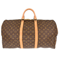Louis Vuitton Keepall Bag Monogram Canvas Brown Canvas Travel Bag Bag (Authentic Pre-Loved)