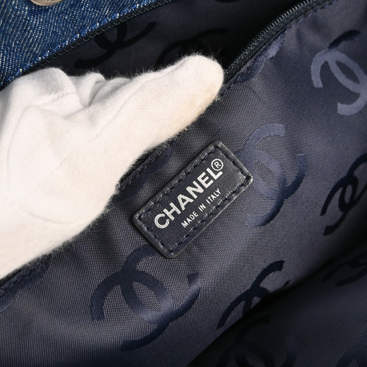 Chanel Vintage Cc Tote Denim Blue Denim_Jeans Tote Bag Bag (Pre-Loved)