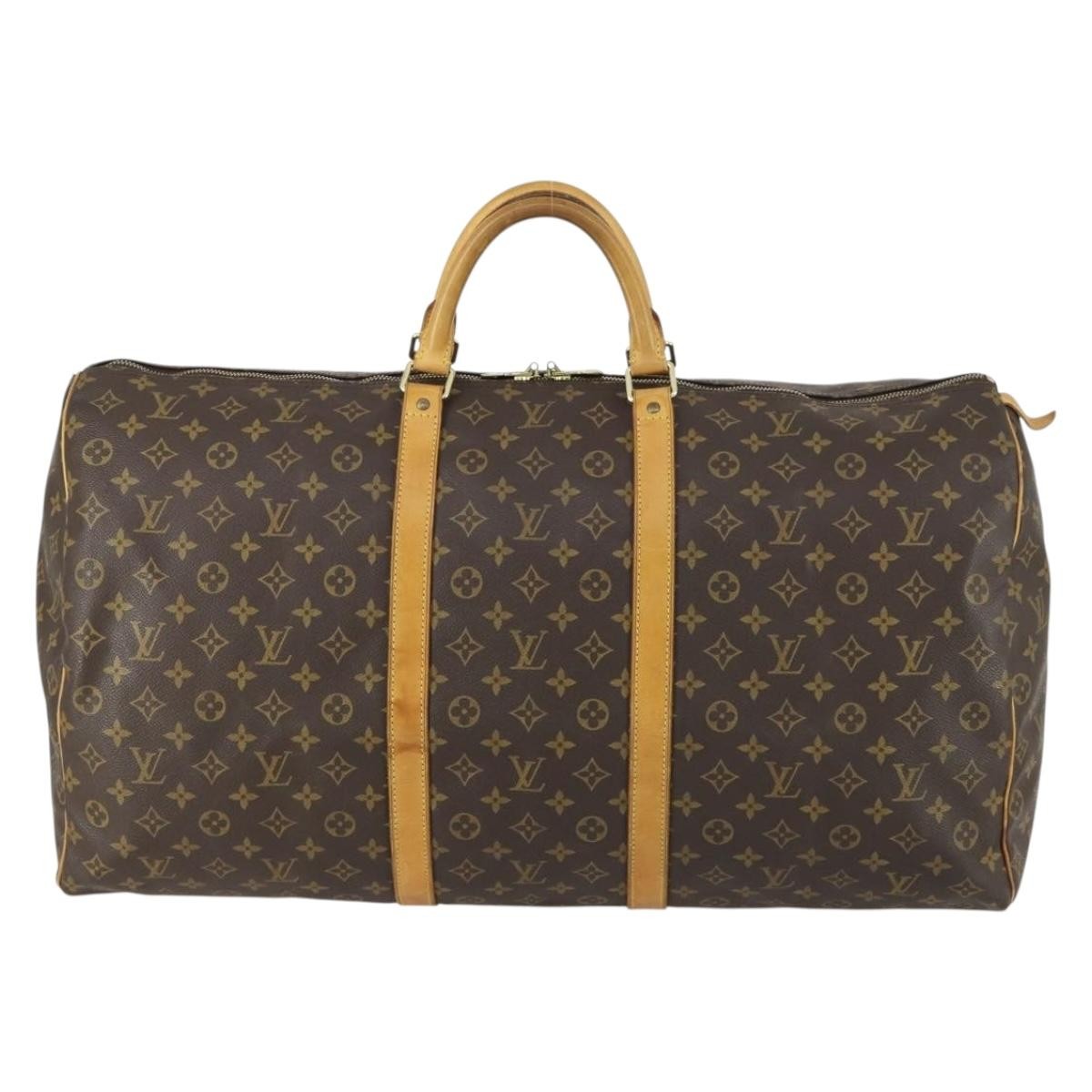 Louis Vuitton Keepall Bag Monogram Canvas Brown Canvas Travel Bag Bag (Authentic Pre-Loved)