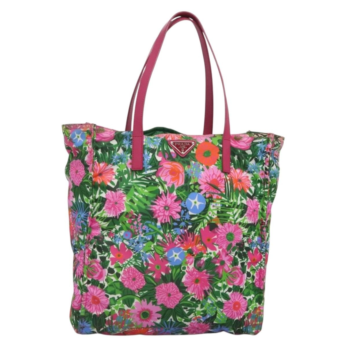 Prada Vintage Shopping Tote Nylon Multicolour Nylon Tote Bag Bag (Authentic Pre-Loved)