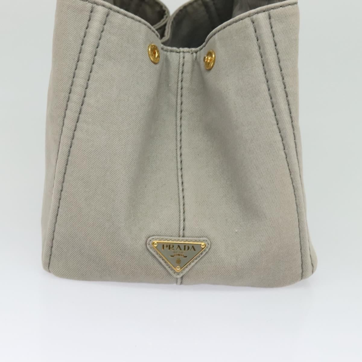 Prada Canapa Tote Canvas Gray Canvas Bag (Authentic Pre-Loved)