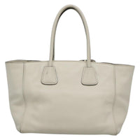 Prada Front Pocket Wing Convertible Tote Vitello Daino White Leather Tote Bag Bag (Authentic Pre-Loved)