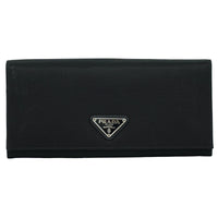 Prada Continental Wallet Tessuto Black Nylon Wallets Accessory (Authentic Pre-Loved)