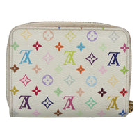 Louis Vuitton Porte-Monnaie Zippy Wallet Monogram Multicolor White Canvas Wallets Accessory (Authentic Pre-Loved)