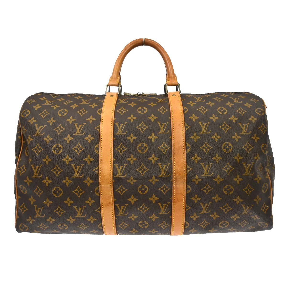 Louis Vuitton Keepall Bag Monogram Canvas Brown Canvas Travel Bag Bag (Authentic Pre-Loved)