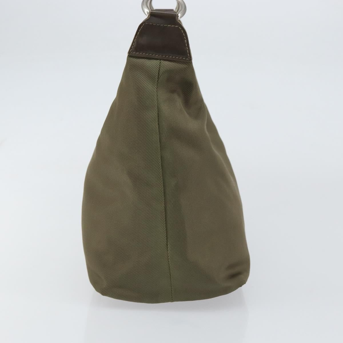 Gucci Vintage Bamboo Shoulder Bag Nylon Khaki Nylon Shoulder Bag Bag (Pre-Loved)