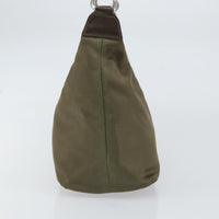 Gucci Vintage Bamboo Shoulder Bag Nylon Khaki Nylon Shoulder Bag Bag (Pre-Loved)