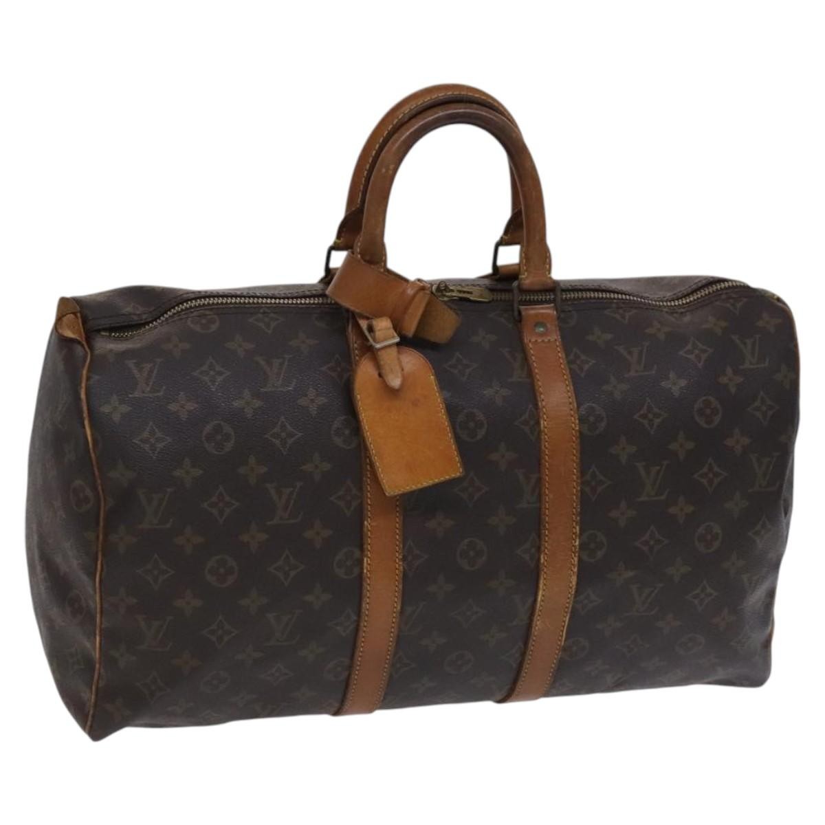Louis Vuitton Keepall Bag Monogram Canvas Brown Canvas Travel Bag Bag (Pre-Loved)