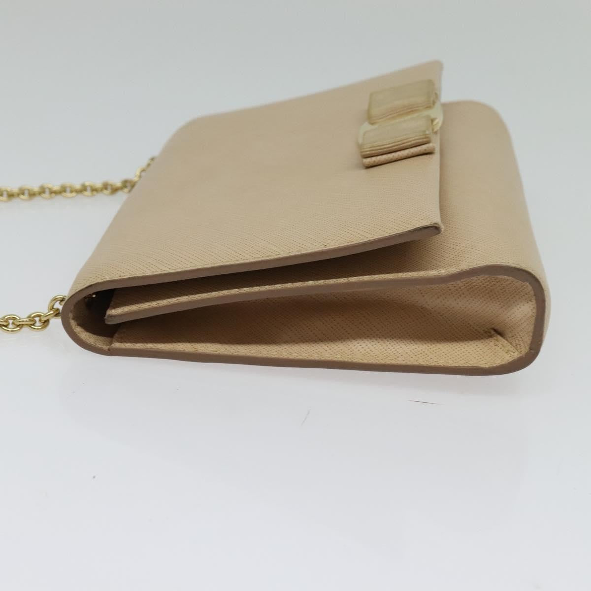 Salvatore Ferragamo Ginny Crossbody Bag Leather Beige Leather Shoulder Bag Bag (Pre-Loved)