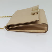 Salvatore Ferragamo Ginny Crossbody Bag Leather Beige Leather Shoulder Bag Bag (Pre-Loved)