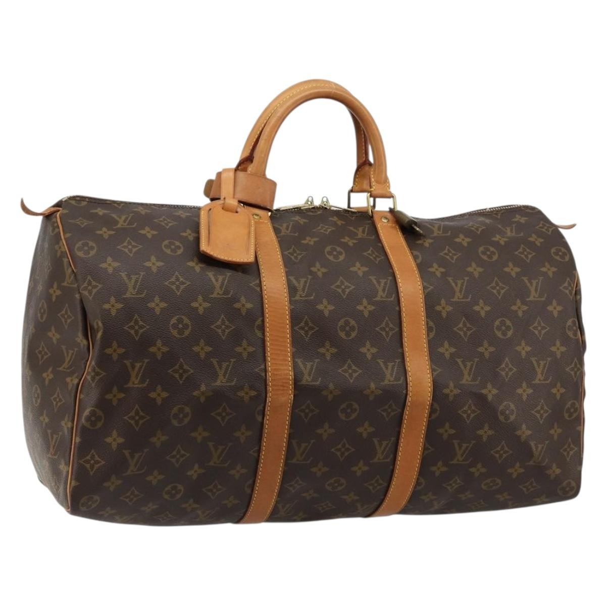 Louis Vuitton Keepall Bag Monogram Canvas Brown Canvas Travel Bag Bag (Pre-Loved)