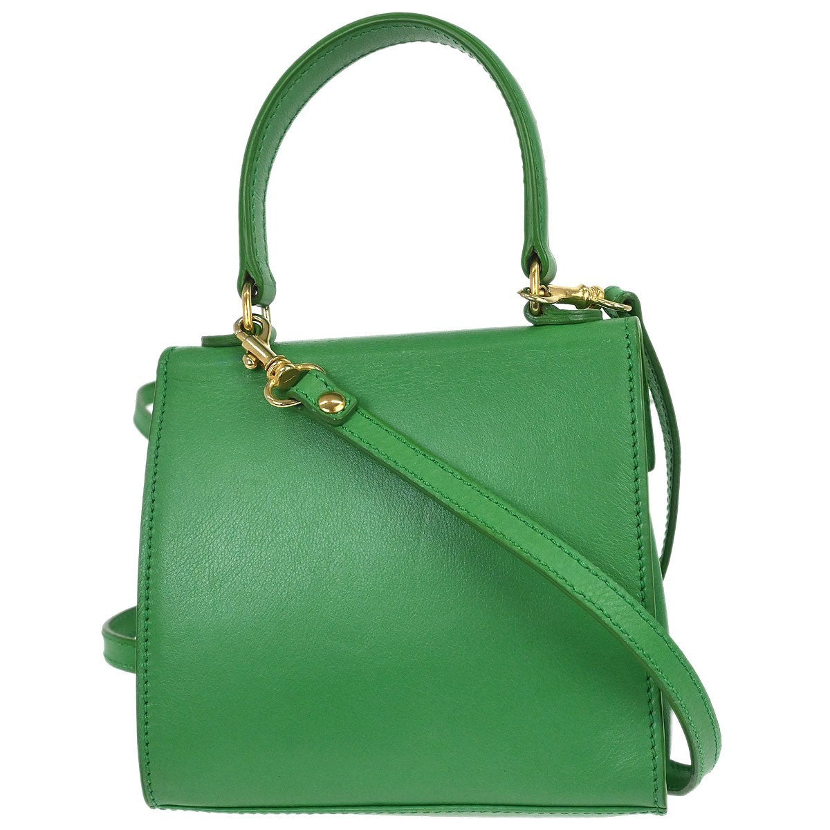 Celine Handbag Leather Green Leather Handbag (Authentic Pre-Loved)