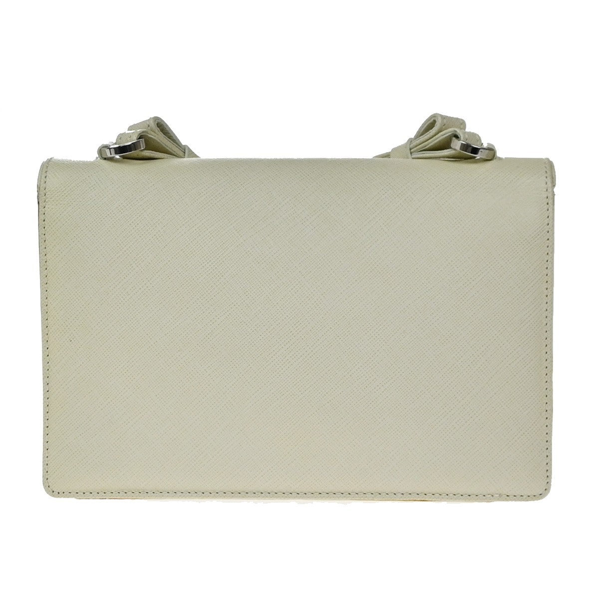 Salvatore Ferragamo Gancini Shoulder Bag Leather White Leather Shoulder Bag Bag (Authentic Pre-Loved)