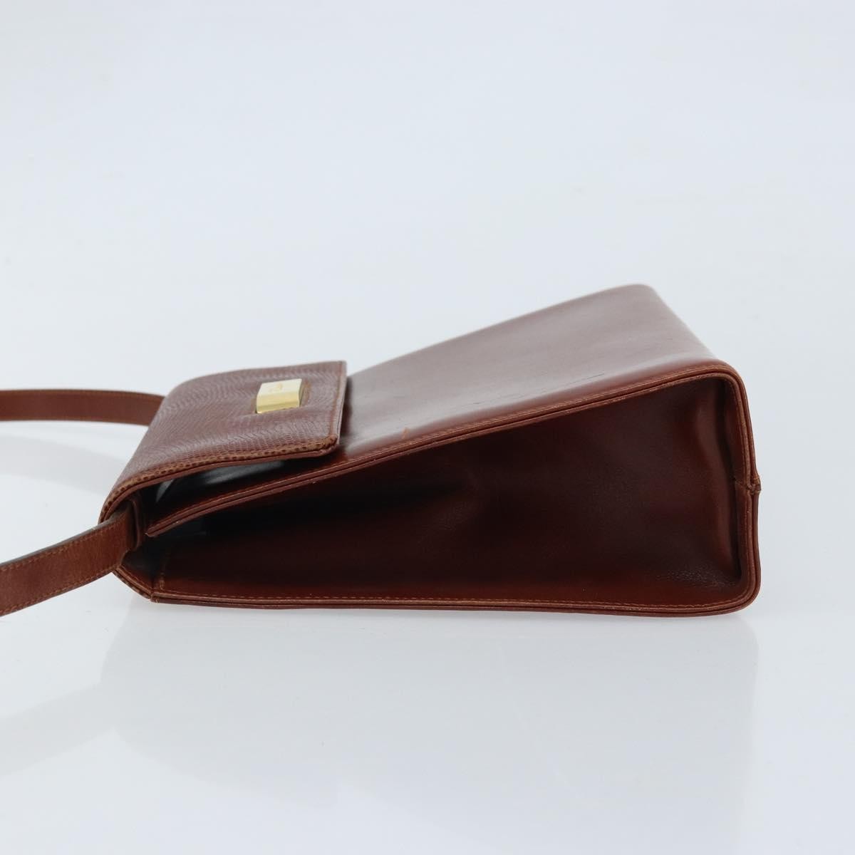 Salvatore Ferragamo Gancini Shoulder Bag Leather Brown Leather Shoulder Bag Bag (Pre-Loved)