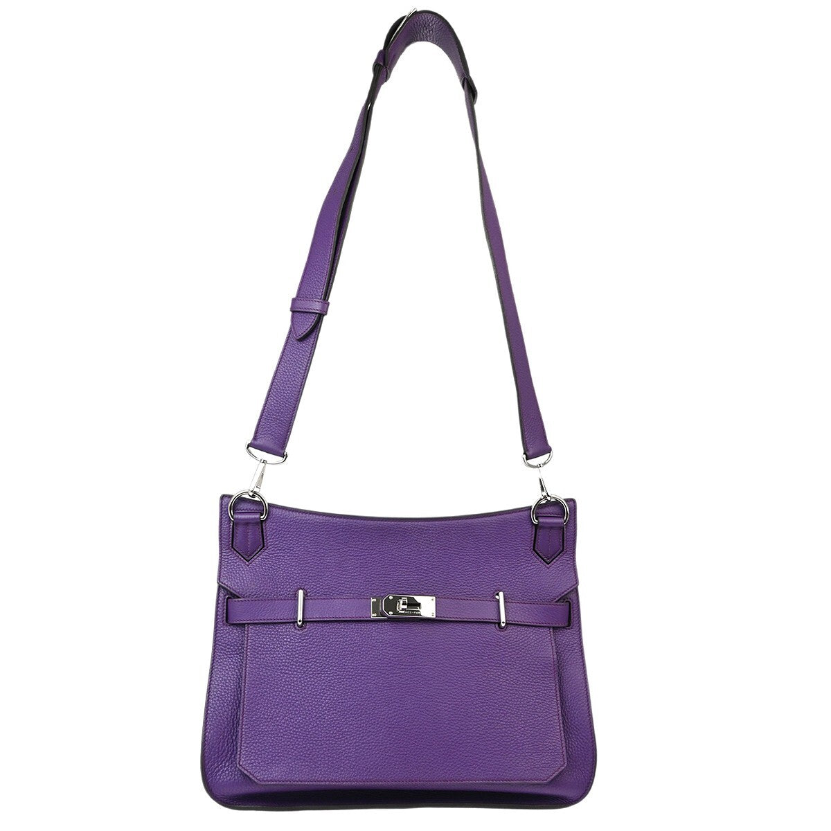 Hermes Jypsiere Bag Clemence Purple Leather Shoulder Bag Bag (Authentic Pre-Loved)