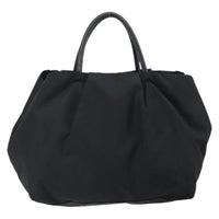 Prada Bow Tote Tessuto With Leather Black Nylon Tote Bag Bag (Pre-Loved)