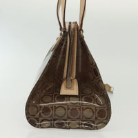 Salvatore Ferragamo Gancini Tote Vinyl Brown Plastic Tote Bag Bag (Authentic Pre-Loved)