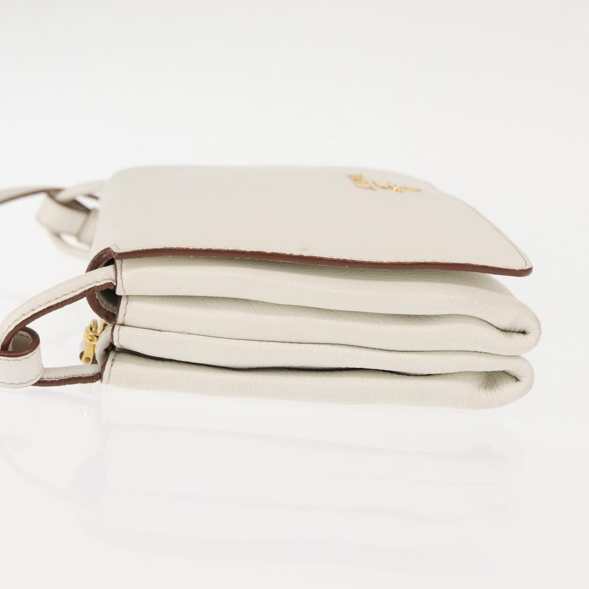 Prada Flap Crossbody Bag Vitello Daino White Leather Shoulder Bag Bag (Pre-Loved)