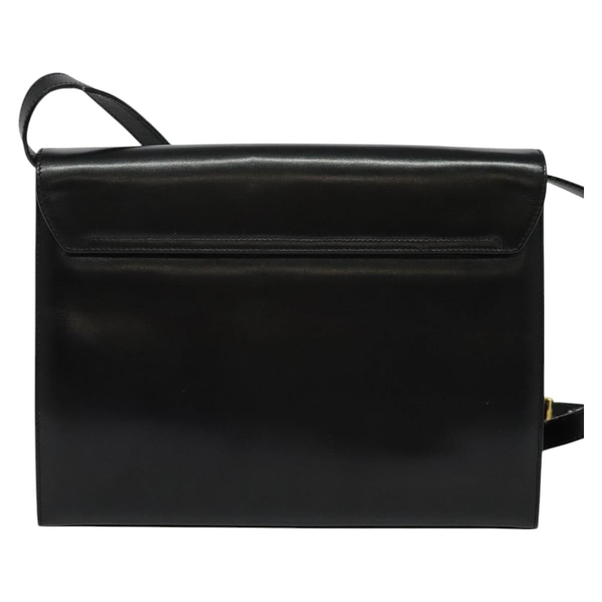 Salvatore Ferragamo Gancini Shoulder Bag Leather Black Leather Shoulder Bag Bag (Authentic Pre-Loved)