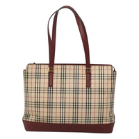Burberry Nova Check Tote Canvas And Leather Beige Canvas Tote Bag Bag (Pre-Loved)