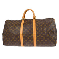Louis Vuitton Keepall Bandouliere Bag Monogram Canvas Brown Canvas Travel Bag Bag (Authentic Pre-Loved)