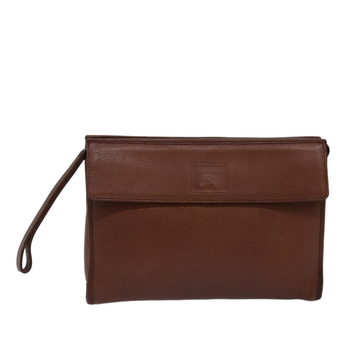 Burberry Vintage Pouch Leather Brown Leather Clutche & Pouche Bag (Authentic Pre-Loved)