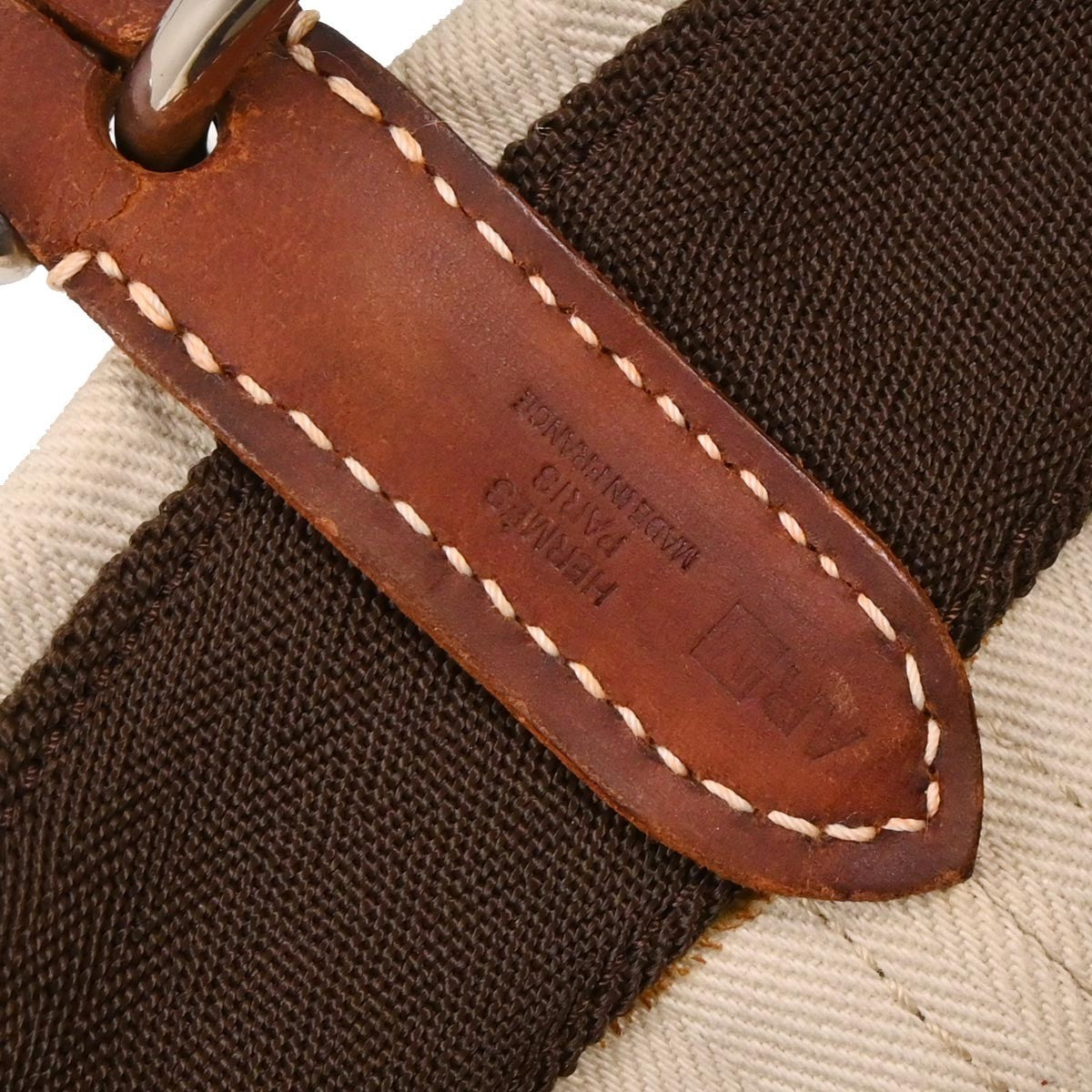 Hermes Grooming Handbag Canvas Beige Canvas Shoulder Bag Bag (Pre-Loved)
