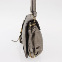 Salvatore Ferragamo Gancini Shoulder Bag Leather Silver Leather Shoulder Bag Bag (Authentic Pre-Loved)