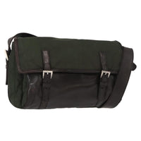 Prada Double Buckle Flap Messenger Bag Tessuto Khaki Nylon Shoulder Bag Bag (Authentic Pre-Loved)