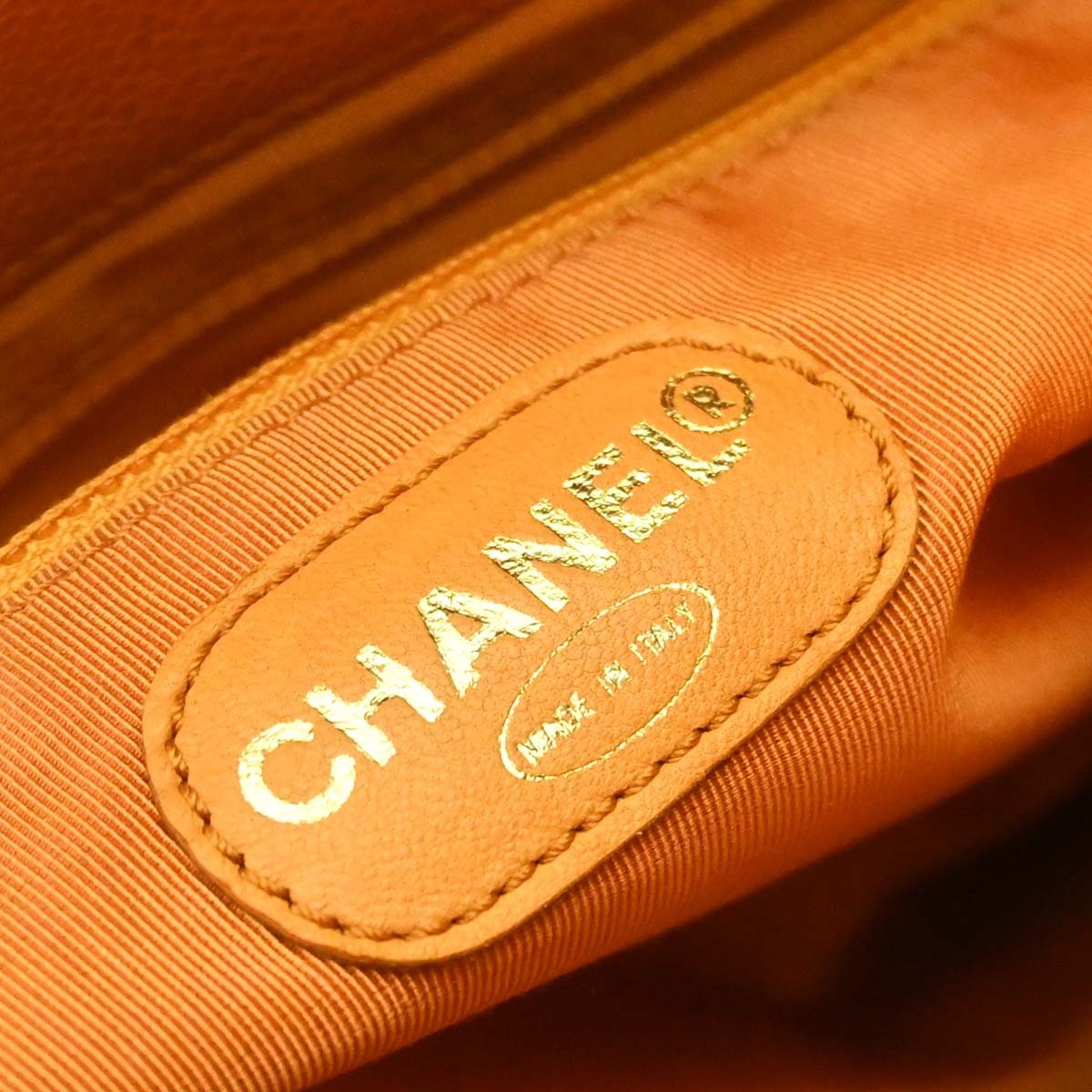 Chanel Vintage Front Pocket Shoulder Bag Leather Orange Leather Shoulder Bag Bag (Authentic Pre-Loved)