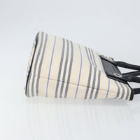 Burberry Blue Label Tote Bag Canvas White Canvas Tote Bag Bag (Pre-Loved)