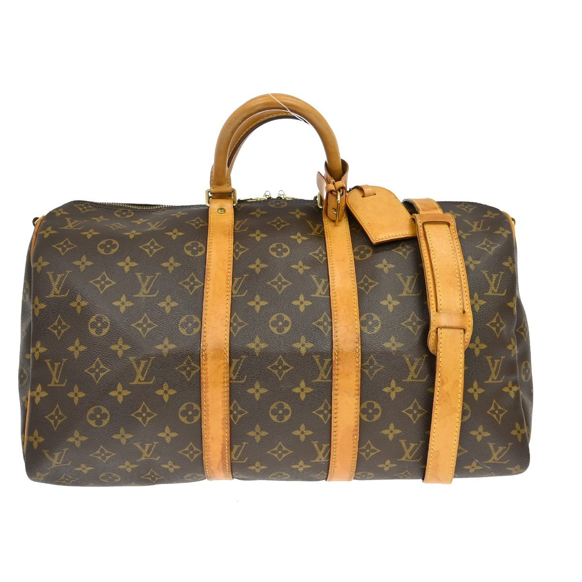 Louis Vuitton Keepall Bandouliere Bag Monogram Canvas Brown Canvas Travel Bag Bag (Pre-Loved)