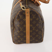 Louis Vuitton Keepall Bandouliere Bag Monogram Canvas Brown Canvas Travel Bag Bag (Authentic Pre-Loved)