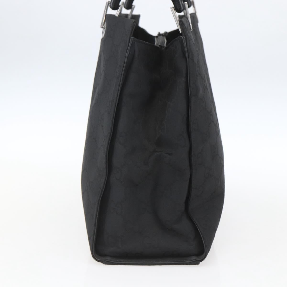Gucci Vintage Bamboo Handle Tote Gg Nylon Black Nylon Tote Bag Bag (Pre-Loved)