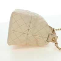 Chanel Cc Charm Zip Hobo Quilted Lambskin Beige Leather Shoulder Bag Bag (Pre-Loved)