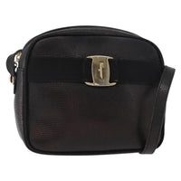 Salvatore Ferragamo Vala Shoulder Bag Leather Black Leather Shoulder Bag Bag (Authentic Pre-Loved)