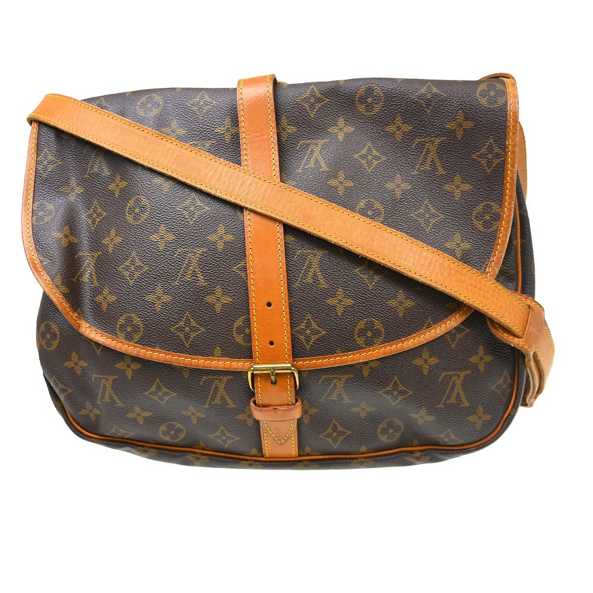 Louis Vuitton Louis Vuitton Saumur Handbag Monogram Canvas Brown Canvas Shoulder Bag Bag (Pre-Loved)