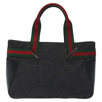 Gucci Vintage Tote Canvas Black Canvas Tote Bag Bag (Pre-Loved)