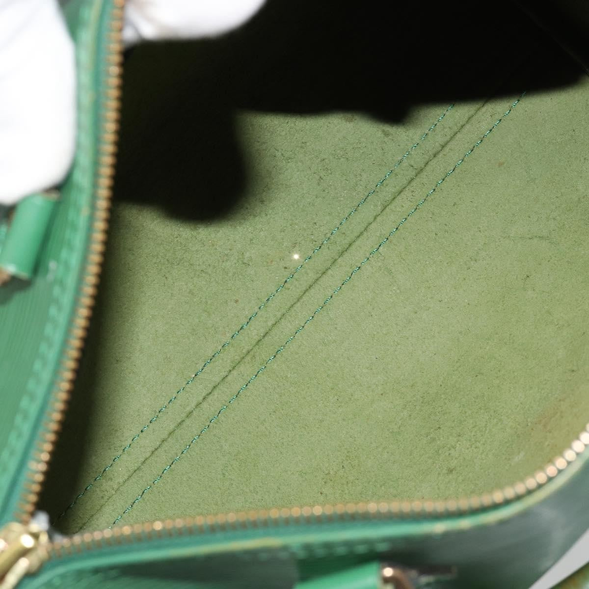 Louis Vuitton Speedy Handbag Epi Leather Green Leather Handbag