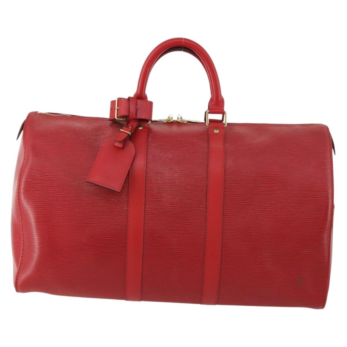 Louis Vuitton Louis Vuitton Keepall Bag Epi Leather Red Leather Travel Bag Bag (Pre-Loved)