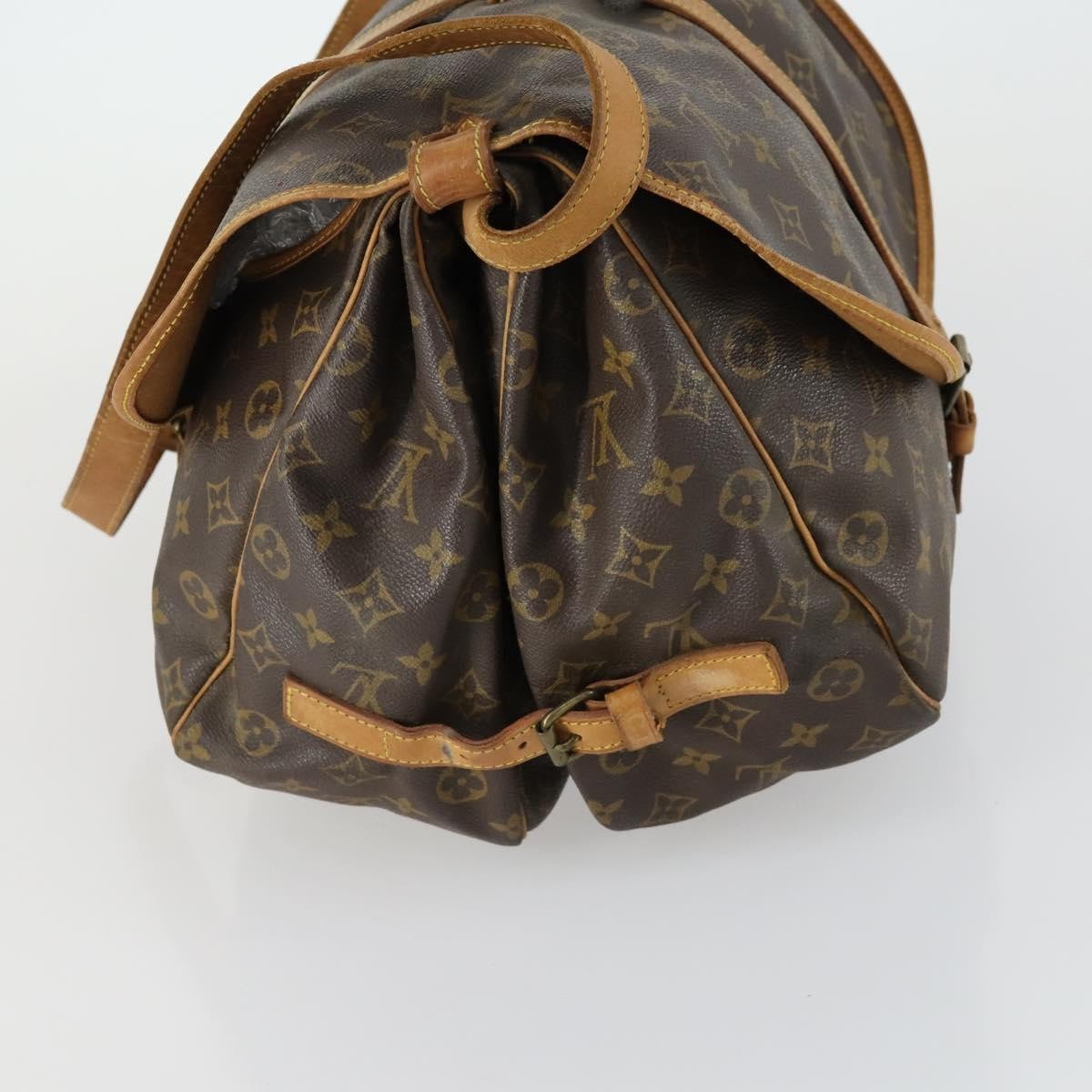 Louis Vuitton Saumur Handbag Monogram Canvas Brown Canvas Shoulder Bag Bag (Authentic Pre-Loved)
